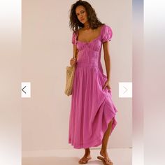 Sold Out Color. I Ordered 3x To Get One That Wasn’t Defected. However, I Chose To Keep Another Color. Ny Outfits, Sporty Sneakers, Pink Midi Dress, Skirt Design, Free People Dresses, Free People Dress, Large Size Dresses, Womens Maxi Dresses, Strappy Heels