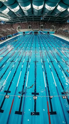 an olympic swimming pool is shown in this image