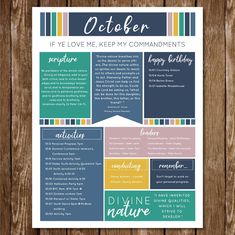 a colorful poster with the words october and other things to include in this printable