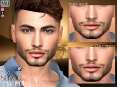 Rectangle jaw for males (and females) from Teens to Elders - HQ Compatible. Jaw Preset Sims 4 Cc, Preset Sims 4, Sims 4 Cc Male, Magic Hands, Sims4 Cc, Sims 4 Cc, The Sims 4, Male Face