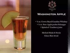 Sour Apple Pucker, Bartending Tips, Washington Apple, Apple Cocktail, Travel Bar, Shots Alcohol