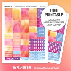 the planner life printable stickers are available in two different colors, including pink and yellow