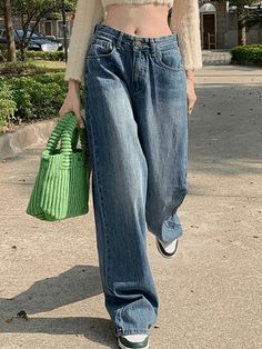 Distressed Baggy Denim Pants Faded Denim Baggy Boyfriend Jeans - AnotherChill Baggy Boyfriend Jeans, Boyfriend Jeans Style, Jeans Online Store, Y2k Baggy Jeans, Outfit Essentials, Street Y2k, Ootd Outfits, Trendy Denim, Bodycon Floral Dress