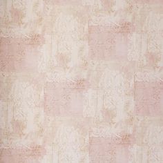 an old pink and white wallpaper with some writing on it's side,