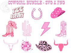 Cowgirl Boots Svg, Cow Skull Svg, Horseshoe Svg, Cowgirl Clipart, Boots Svg, Western Svg, Cactus Svg, Svg Western, Disco Theme