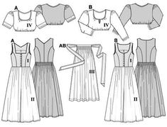 drindl pattern  Burda 8448 Drindl Dress Pattern, Drindl Dress, German Dress Dirndl, German Dress