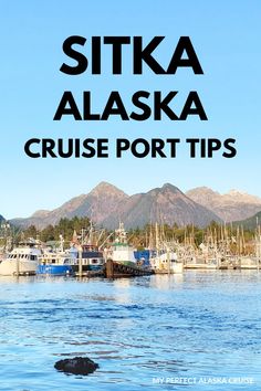 there are many boats in the water with text overlay that reads sitka alaska cruise port tips