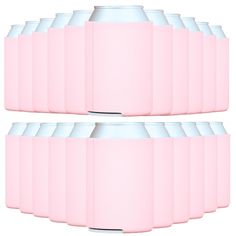 a set of six pink cups sitting next to each other