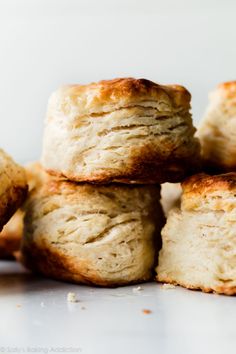 several biscuits stacked on top of each other