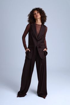 Virgin Wool Suit Monica - ETNA Shirts Suit Formal Brown Three-piece Suit With Welt Pockets, Brown Single-breasted Suit For Work, Brown Single Breasted Suit For Work, Elegant Tailored Brown Three-piece Suit, Brown Workwear Suits With Suit Collar, Brown Suit With Suit Collar For Work, Brown Suit For Workwear, Brown Office Suit With Welt Pockets, Elegant Brown Three-piece Suit With Notch Lapel