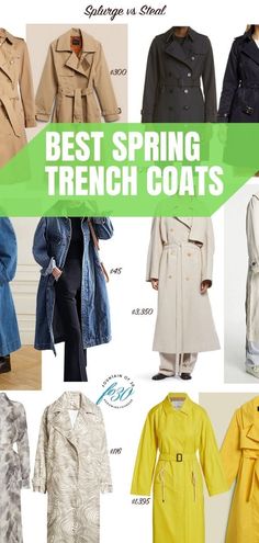 Shop the best spring trench coats: splurge or steal! #fashion #over40 #lookforless #spring #trenchcoat Casual Chic Dresses, Splurge Vs Steal, Shorts Outfit Ideas, Chic Spring Outfits, Spring Trench Coat, Spring Trench, Casual Spring Outfit