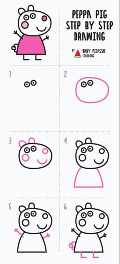 how to draw peppa pig step by step drawing instructions for kids and beginners