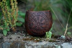 Vegvisir Viking clay mug Small Vegvisir clay mug Cup volume: 250ml Whimsical Bedroom, Clay Mug, Viking Life, Viking Wedding, Vikings Gifts, Norse Pagan, Bone Crafts, Clay Cup, The Vikings