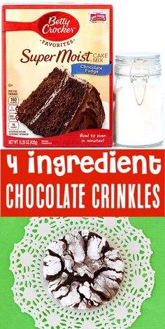 the ingredients for chocolate crinkles are shown here