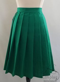 "This long pleated skirt, with straight knife pleats, is available in any size and any color. Please include your color choice and waist measurement, in inches or centimeters, in the 'notes to seller' section when ordering. This skirt is available from this listing in lengths from 23 inches to 28 inches. Pictures 1-5: Holly green in the 26\" length. This should be about mid-calf or midi length for someone 5'3\" - 5'4\" Picture 6: Teal in the 23\" length. The mannequin in this image has slimmer h Knife Pleats Skirt, Casual Green Pleated Full Skirt, Green A-line Pleated Lined Skirt, Green Pleated A-line Skirt, Green Pleated Non-stretch Skirt, Green Non-stretch Pleated Maxi Skirt, Midi Pleated Skirt, Pleated Skirt Pattern, Knife Pleated Skirt