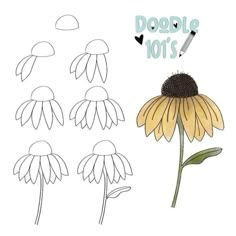 a drawing of a flower with the words doodle 101s written in front of it