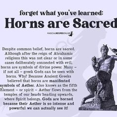 an advertisement for horns are sacred written in black on a white background with a statue of a man holding a bird