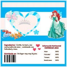 the back side of a candy bar with an image of princess ariel