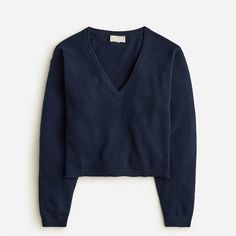 Questions? Leave A Comment Below! Fall Navy V-neck Tops, Classic Blue V-neck Sweater For Fall, Casual Navy V-neck Outerwear, Navy V-neck Tops For Fall, Boucle Sweater, Jcrew Sweater, Sweater For Women, Grey Knit Sweater, Long Sleeve Pullover Sweater