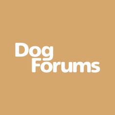 the dog forum logo is shown on a brown background