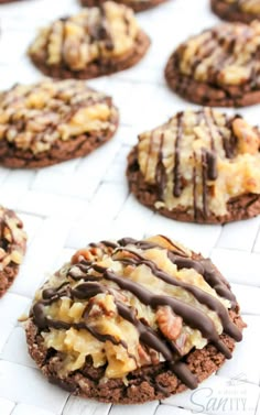 german chocolate cake cookie with frosting and nuts