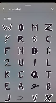 an iphone screen with the alphabet and numbers drawn on it's back side,