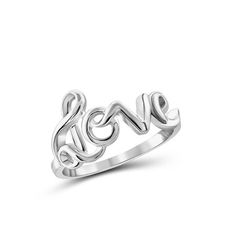 When your love is forever, you'll know unequivocally. And this Enchanting Sterling Silver Love Ring couldn't make it any more clear, with this magical word styled in cursive on the band. It's a never-ending symbol of loyalty, and whether you're buying it for yourself or you're head-over-heels and buying it for your one true love, the lucky lady wearing this ring will melt as she slips it onto her finger. She'll be able to show everyone how loved she is without having to say a word. Size: 8. Colo Ring For Women Silver, Loyalty Symbol, Love Is Forever, Sterling Silver Promise Rings, Lucky Ladies, In Cursive, Love Shape, Female Friends, When You Love