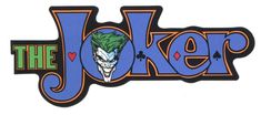 the joker logo is shown in blue and green letters with an image of a joker's head