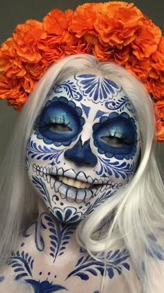 Makijaż Sugar Skull, Halloweenský Makeup, Vampire Bride, Halloween Beauty, Pretty Halloween Costumes, Face Art Makeup, Halloween Makeup Scary