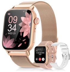 an image of a smart watch with flowers on it