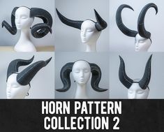 The bigger the horns, the better! They're awesome for all kinds of different costumes and super easy to build! Just print them out, trace them to your material and glue them together! It's that easy! This pattern collection includes 7 different designs including: * Epic Ram Horns * Devil Horns * Imp Horns * Demon Horns * Twisted Horns * Fairy Horns * Bull Horns All of them can be easily scaled to fit any head size and customized to your liking! You can find more instructions on how to make costu Eva Foam Cosplay, Horn Pattern, Eva Foam Armor, Foam Cosplay, Cosplay Horns, Diy Corset, Foam Armor, Diy Kostüm, Fest Outfits