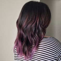 My client has had an #ombre and then #highlights , we’ve been playing with… Dark Ombre Hair, Purple Highlights, Dark Brown Hair Color, Hair Color Purple, Balayage Brunette, Hair Color And Cut, Dye My Hair, Blonde Ombre