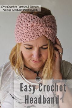 the easy crochet headband is made with bulky yarn