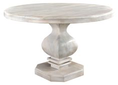 a white table with an oval top and two pedestals on each side, against a white background