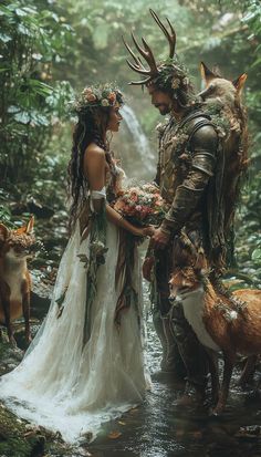 Woodland Fantasy Aesthetic, Woodland Wedding Color Palette, Viking Vows, Mystical Wedding Theme, Fairy Magic Mystical Forest, Fae Wedding, Druid Wedding, Magical Forest Wedding, Faerie Wedding