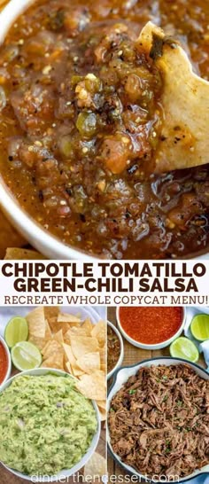 chipotle tortilla soup recipe in a bowl with chips and guacamole