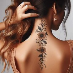 Spine Tattoo Ideas For Women, Floral Spine Tattoo, Glow Tattoo, Tiny Tattoo Ideas, Spine Tattoo Ideas, Stomach Tattoos Women, Arm Sleeve Tattoos For Women, Mama Tattoo, Bright Tattoos