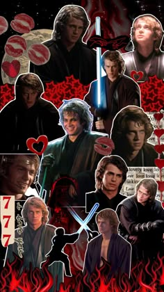 star wars collage with many different characters and their names on them, including luke