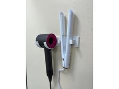 Wall mount compatible with Dyson dryer and hair straightener. Dyson Dryer, Dyson Hairdryer, Dyson Hair, Dyson Hair Dryer, Makeup Organizers, Toiletry Storage, Support Mural, Makeup Organization, Hair Dryer