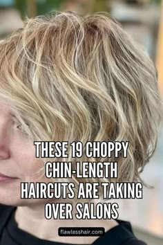 The choppy layered chin-length cut will enhance the wavy texture of your hair and give you that natural look. @ceronhairstudio Choppy Layered Hair, Short Choppy Layered Hair, Layered Bangs, Chin Length Cuts, Chin Length Haircuts, Short Layered Bob, Short Wavy Bob, Messy Bob, Choppy Haircuts