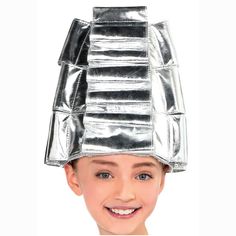 Dress up your little girl as one of the Beauty School Dropout's that Frankie Avalon sang to in the movie "Grease". Includes an oversized metallic silver hat designed to look like hair rollers, silver dress and gray cape. Size: Childrens Standard (dress size 8-10) Height: Up to 56" Chest: 28" Waist: 24 1/2" NOTE: Shoes not included. Beauty School Dropout, Frankie Avalon, Silver Hat, Tuxedo Women, School Dropout, Blazer Jackets For Women, Girls Vest, Standard Dress, Beauty School