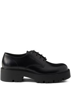 black calf leather smooth grain matte finish debossed logo to the side front lace-up fastening chunky rubber lug sole leather insole Mens Platform Shoes, Debossed Logo, Balenciaga Track, Streetwear Men, Balenciaga Triple S, Streetwear Men Outfits, Summer Beach Wear, Derby Shoes, Espadrille Shoes