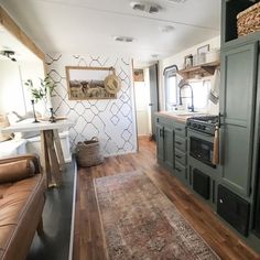 the kitchen is clean and ready to be used as a living room or dining area