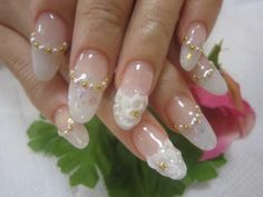 nail Bridal Nails Designs, Nail Piercing, Glow Nails, Long Acrylic Nails Coffin, Nail Jewelry, Acrylic Nails Coffin, Bridal Nails, Coffin Nails Designs