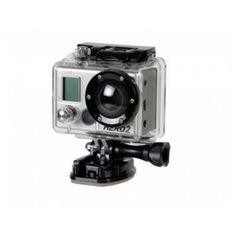 the gopro action camera is mounted on top of a tripod and has an lcd screen