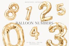 balloon numbers are shown in gold foil