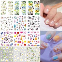 PRICES MAY VARY. Package: 12 Sheets Daisy Nail Stickers Water Transfer decals,sun flowers,sunflower are designs for nail decoration.can be used on natural, false, gel, acrylic or stick on nails Nail decals: A variety of series of nail stickers and decals for you to choose, small daisy flower nail art stickers are very suitable for your nails and toenails decoration Easy to use: flower water transfer stickers. Use a water ski applique, gently slide the pattern onto the nail surface and apply the Nail Design Gold, Sunflower Nail Art, Gel Nail Stickers, Sunflower Nails, Easter Nail Designs, Nail Stickers Decals, Daisy Nails, Nail Art Stickers Decals, Purple Nail