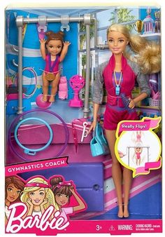 barbie gymnastics coach doll with accessories