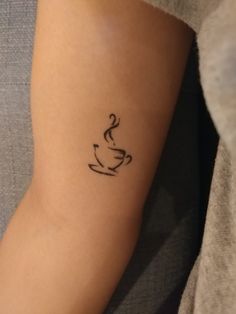 Cuppa Tea Tattoo, Ice Coffee Tattoo Ideas, Yea Cup Tattoos, Tea Tattoo Ideas, Breakfast Tattoo, Cup Of Tea Tattoo, Tea Cup Tattoo