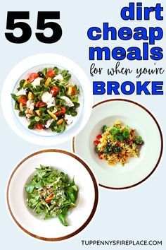 the cover of 55 dirt cheap meals for when you're broke